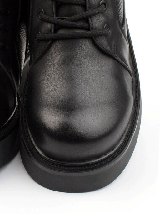 04-YPM5834A BLACK Ботинки зимние женские (натуральная кожа, натуральный мех)