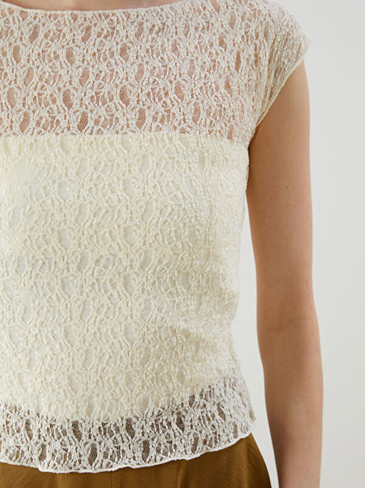 Bisiklet Yaka Dantelli Kad?n Bluz