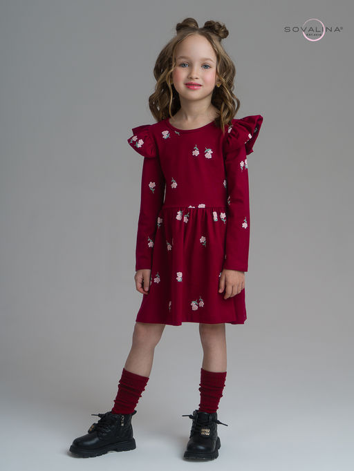 Платье Фея лютики бордо - Sovalina фото 5