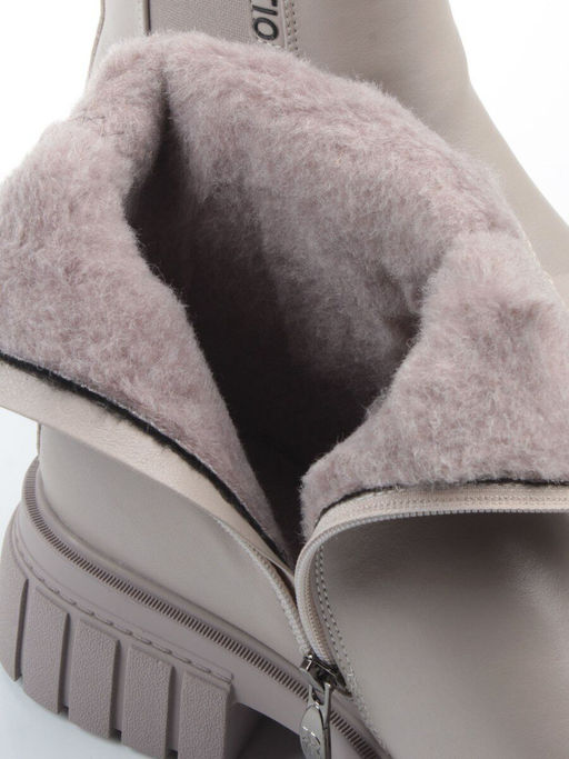 04-PAM370-3Z GRAY/BEIGE Ботинки зимние женские (натуральная кожа, 100% шерсть)