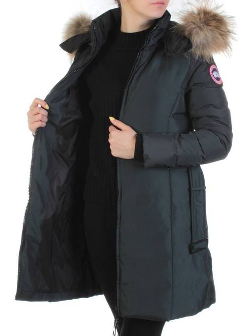 YW-17013 DK. GRAY Пальто женское зимнее (био-пух, натуральный мех лисицы) - Fashion фото 7