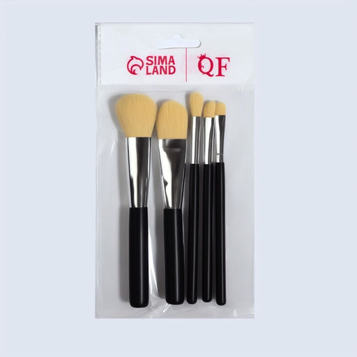 Набор кистей для макияжа SMOKY, нейлоновых, 5 шт., чёрный с белым ворсом