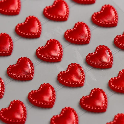 Цена за 3 шт. Наклейка пластик стразы "Сердечки-кристаллы с рисунками" 1,1х1,1 см МИКС 23х9,5 см