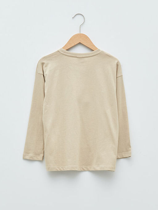 Bisiklet Yaka Basic Uzun Kollu Pamuklu Erkek ?ocuk Ti??rt - Waikiki фото 2