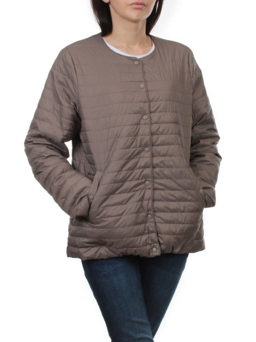 K-527 GRAY BROWN Куртка демисезонная стеганая женская (70 гр. холлофайбер)