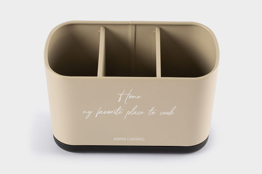 Подставка для кухонных принадлежностей, 19х13 см, 3 отд, металл/пластик, бежевая, Retro - Anna lafarg фото 5