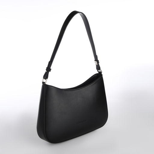 Сумка женская багет TEXTURA на молнии, 28×6×17 см, чёрная