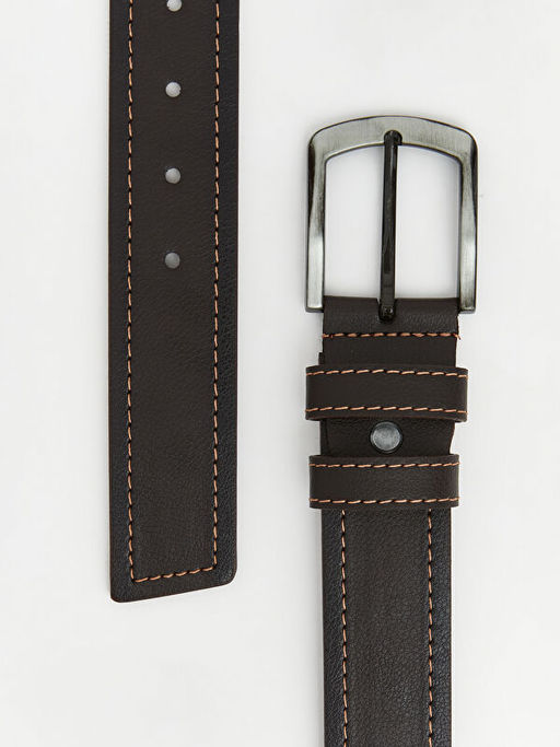 Deri G?r?n?ml? Dekoratif Diki?li Erkek Kemer