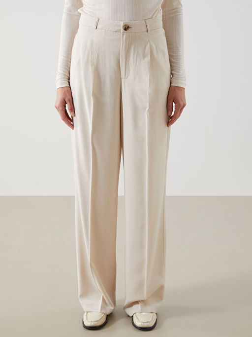 Loose Fit Keten Kar???ml? Kad?n Pantolon