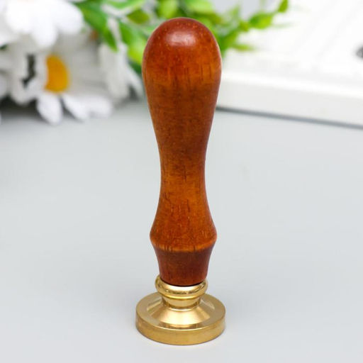 Печать для сургуча с деревянной ручкой «Месяц и солнце-звезда», 9×3×3 см