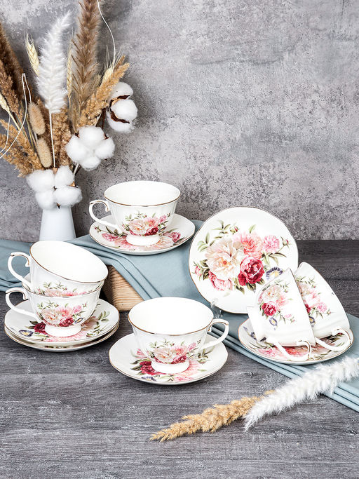 Чайный набор 12 предметов 250 мл на ножке / RS/12-FY253002 /уп 8/ - Галеонтрейд фото 2