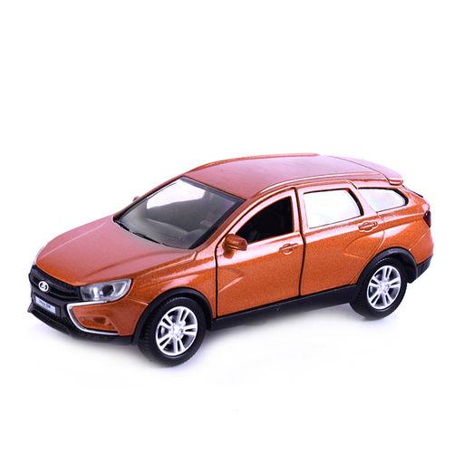 Машина металл Lada Vesta SW Cross, 12 см, (двер, багаж, золотой.)инерц, в коробке