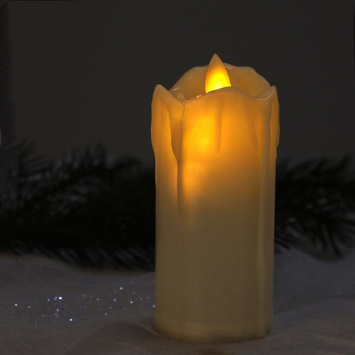 Свеча светодиодная подвижный фитиль 11 см / VFR-36 /уп 12/480/бежевая - Галеонтрейд фото 2