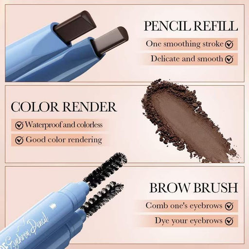 SADOER Водостойкий карандаш для бровей Waterproof Eyebrow Pencil, 01 Lighte Brown - Bioaqua фото 4