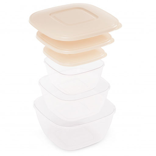 Набор емкостей для СВЧ (0,8л;1,2л;2л) (бежевый) М8791 - Альтернатива фото 4