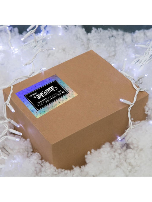 Гирлянда «Занавес» 2×6 м, IP65, УМС, белая нить каучук, 1000 LED, свечение белое, 220 В