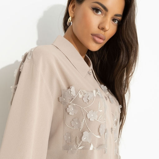 Рубашка нарядная Смелое решение (beige) - Charutti фото 3