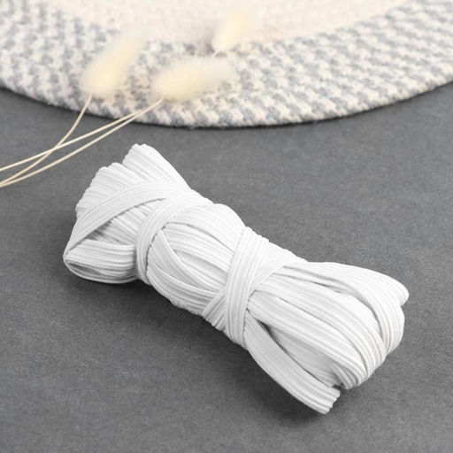 Цена за 5 шт. Резинка бельевая, 10 мм, 10±1 м, белая