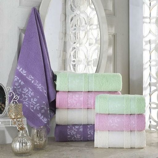 Махровое полотенце Камея-сиреневый 70*130 см. хлопок 100% - Лен поволжья фото 2