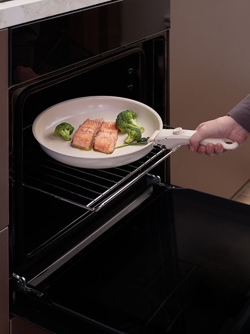 Набор посуды для приготовления со съемной ручкой smart ceramic, 7 предметов, цвета топленого молокатермо