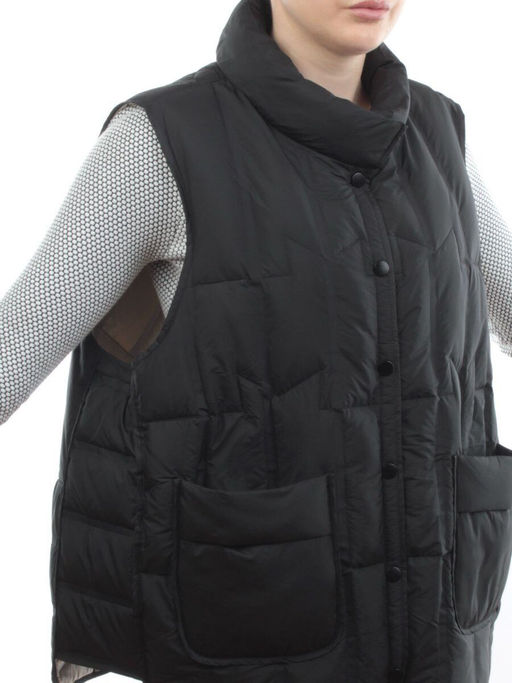 24-616 BLACK Жилет утепленный женский (пух) - Fashion фото 2