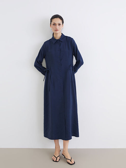 Beli Ba?lamal? Modal Kar???ml? G?mlek Elbise