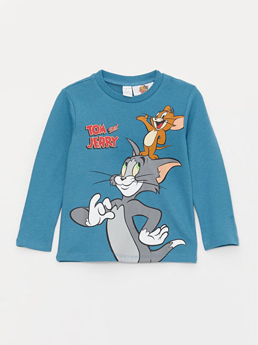 Bisiklet Yaka Uzun Kollu Tom&Jerry Bask?l? Erkek Bebek Pijama Tak?m? - Waikiki фото 2