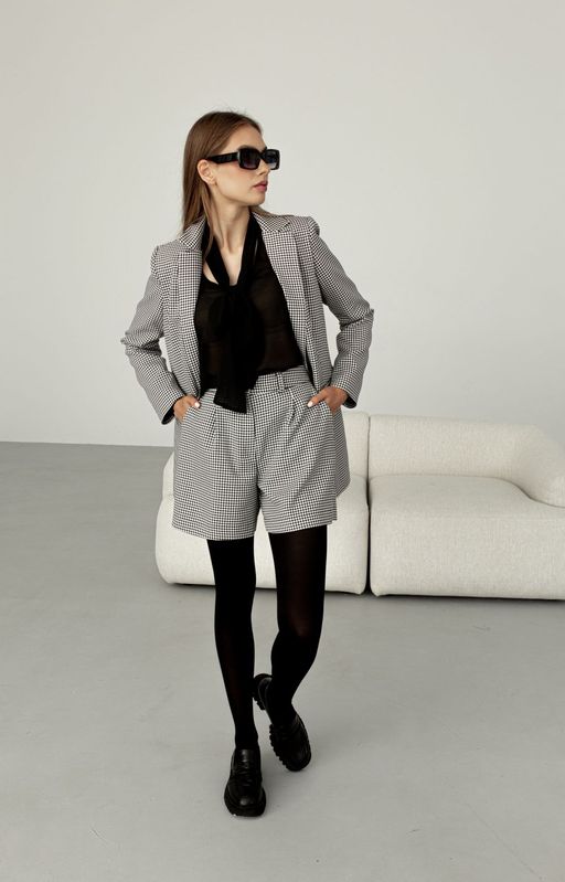 Жакет AURA 1041-176 черно-белый  фото 3