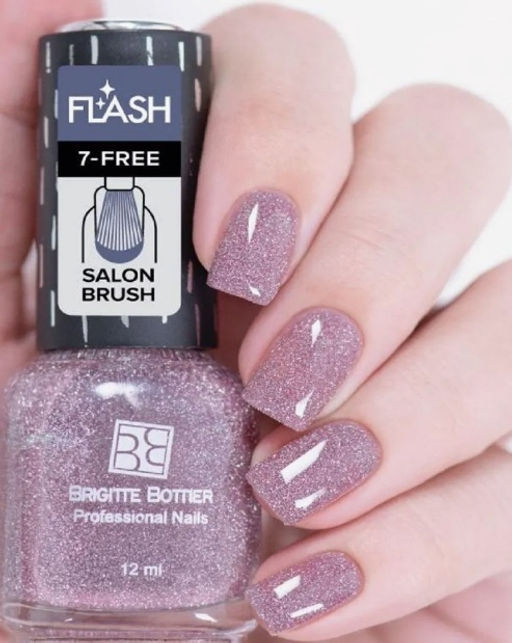 Brigitte Bottier Лак FLASH (Вспышка) светоотражающий эффект тон 02 розовато-серый 12мл
