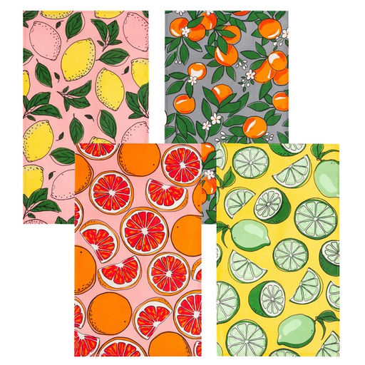 Набор кухонных полотенец Доляна Citrus mix 35х60см-4шт, 100% хлопок  фото 2