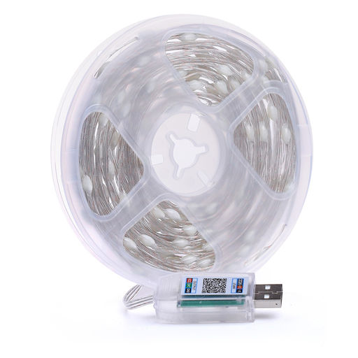 Электрогирлянда светодиодная Роса, 10м, пульт, USB, цветная