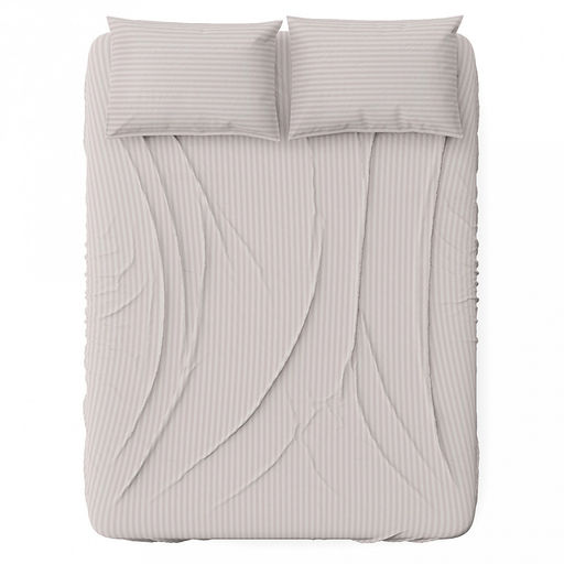 Простыня Евростандарт 240х220см "Туманное утро", сатин "страйп" 1х1см 130г/м2, хлопок 100%, упаковка "классическая" ПВХ 28х41см, "Домашняя мода" (Россия)