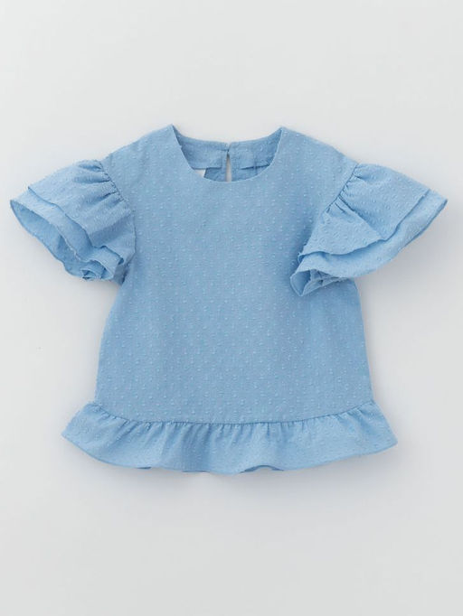 Блуза для девочки с коротким рукавом, голубой - Lesi kids фото 12