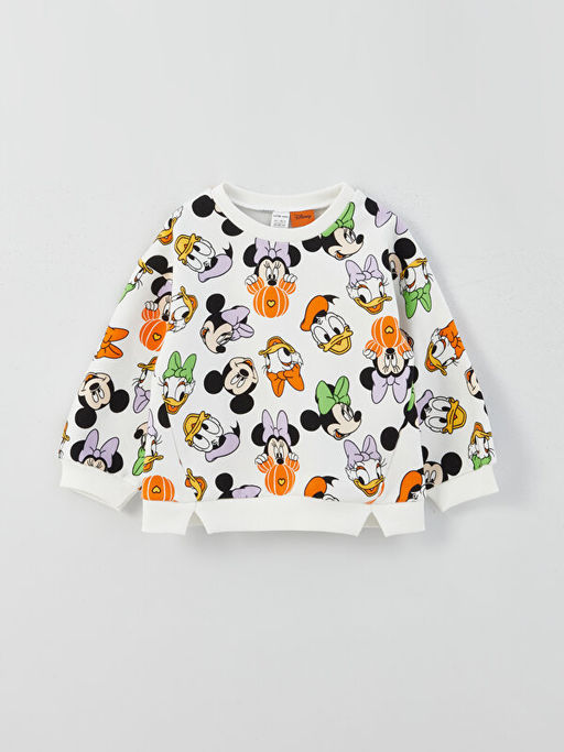 Bisiklet Yaka Minnie Mouse Bask?l? K?z Bebek Sweatshirt ve E?ofman Alt 2li - Waikiki фото 2