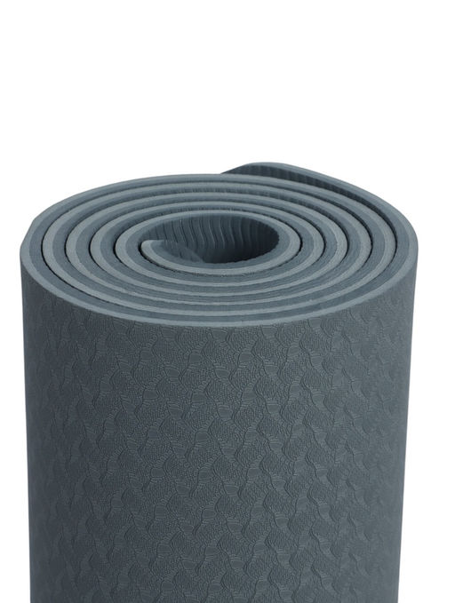 Коврик для фитнеса и йоги ONLYTOP, 183×61×0.8 см, графитовый