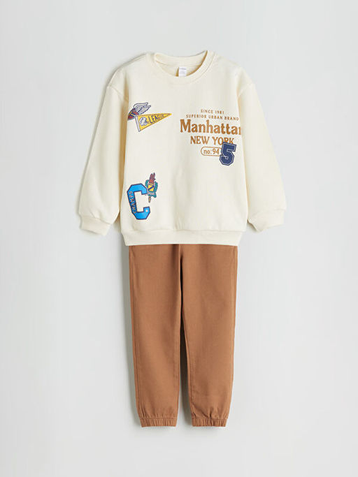 Bisiklet Yaka Erkek ?ocuk Sweatshirt ve E?ofman Alt