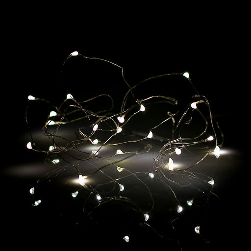 Электрогирлянда Роса 2 м, 20 ламп, на батарейках, холодный