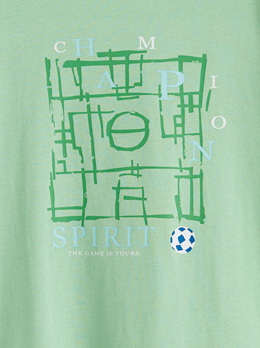 Bisiklet Yaka Bask?l? Erkek ?ocuk Ti??rt