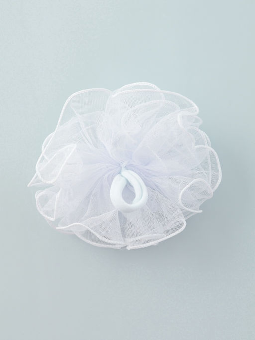 Цена за 6 шт. Бант для волос на резинке «Школьница», d=13 см, белый