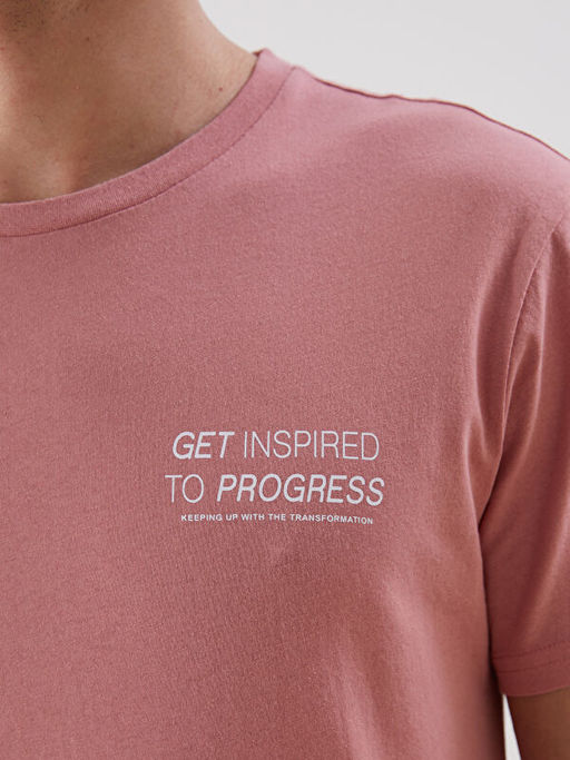 Bisiklet Yaka K?sa Kollu Bask?l? Penye Erkek Ti??rt