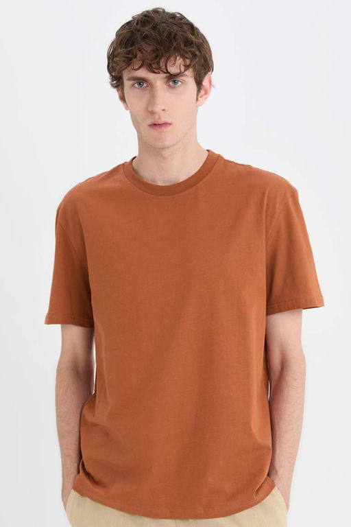 New Regular Fit Bisiklet Yaka Basic Duz K?sa Kollu Tisort - Defacto фото 2