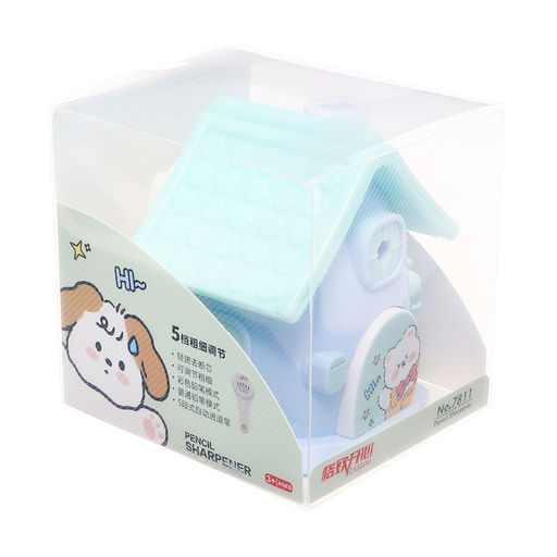 Точилка механическая с контейнером, 5 видов заточки, Домик синий - Simaland фото 10