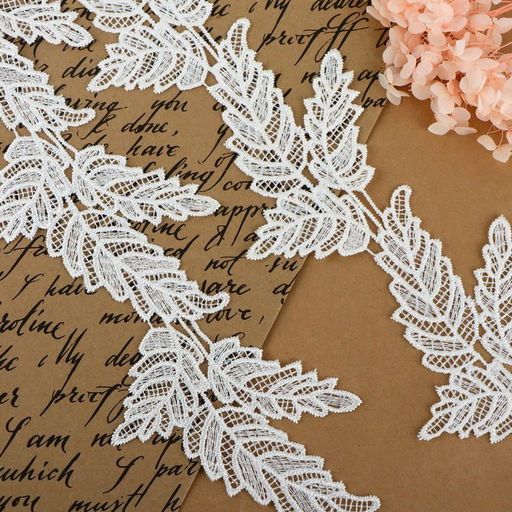 Кружево гипюровое, 100 мм, 6.8±0.5 м, цвет белый