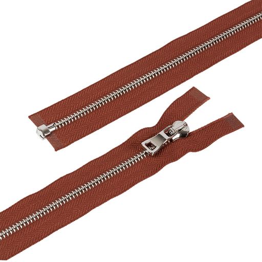 Молния Металл декоративная Gamma Premium MLP-5 70 см под серебро серебро однозамковая Тип 5 1 шт разъёмная КАШТАНОВЫЙ