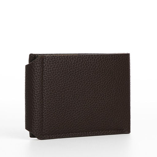 Портмоне мужское на магнитах, отдел для купюр, карт, монет, коричневое