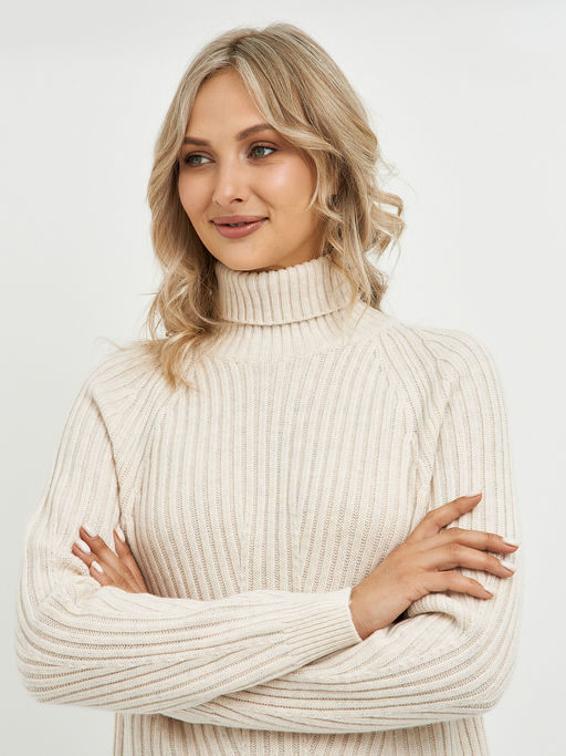 водолазка женская из шерсти в рубчик - Glenfield фото 7