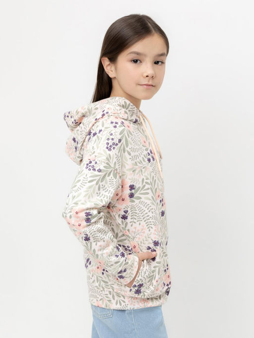 КР 302033/светлый жемчуг,летний сад джемпер (худи) для дев