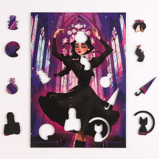 Пазл фигурный Девочка в чёрном платье - Puzzle фото 6