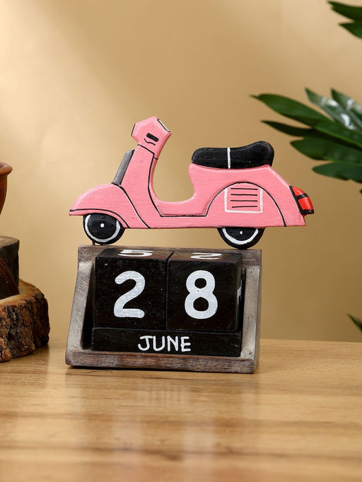 Календарь настольный Мопед дерево 11х5х14 см, розовый - Simaland фото 2