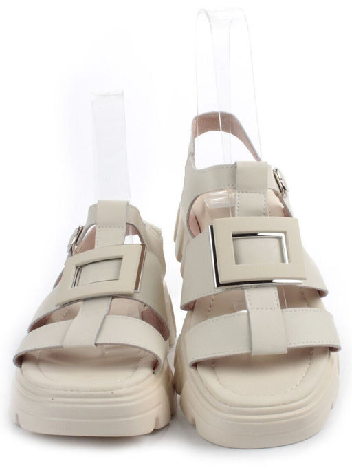 08-PEY195-2 BEIGE Босоножки женские (натуральная кожа)